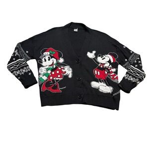 ✨🎄 Disney Mickey Mouse Holiday Knitted Christmas Cardigan Size M 🎄✨